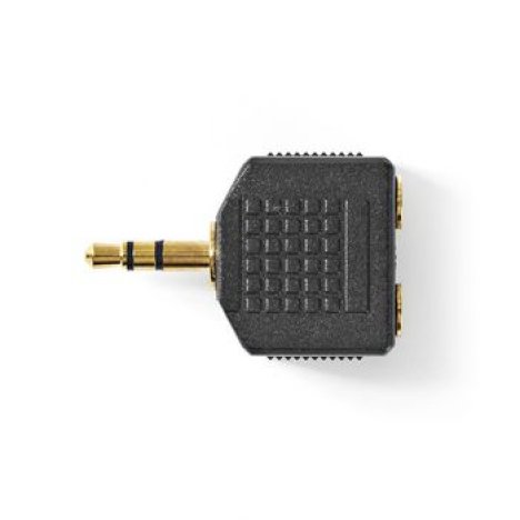 Adaptor Audio Stereo 3.5mm tata - 2x 3.5mm mama set 10 bucati negru Nedis